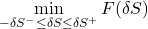 \min\limits_{-\delta S^{-}\leq \delta S \leq \delta S^{+}}  F(\delta S)