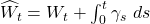 \widehat{W}_t = W_t + \int _{0}^{t} \gamma _s\ ds