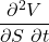 \dfrac {\partial ^{2} V}{\partial S\ \partial t}